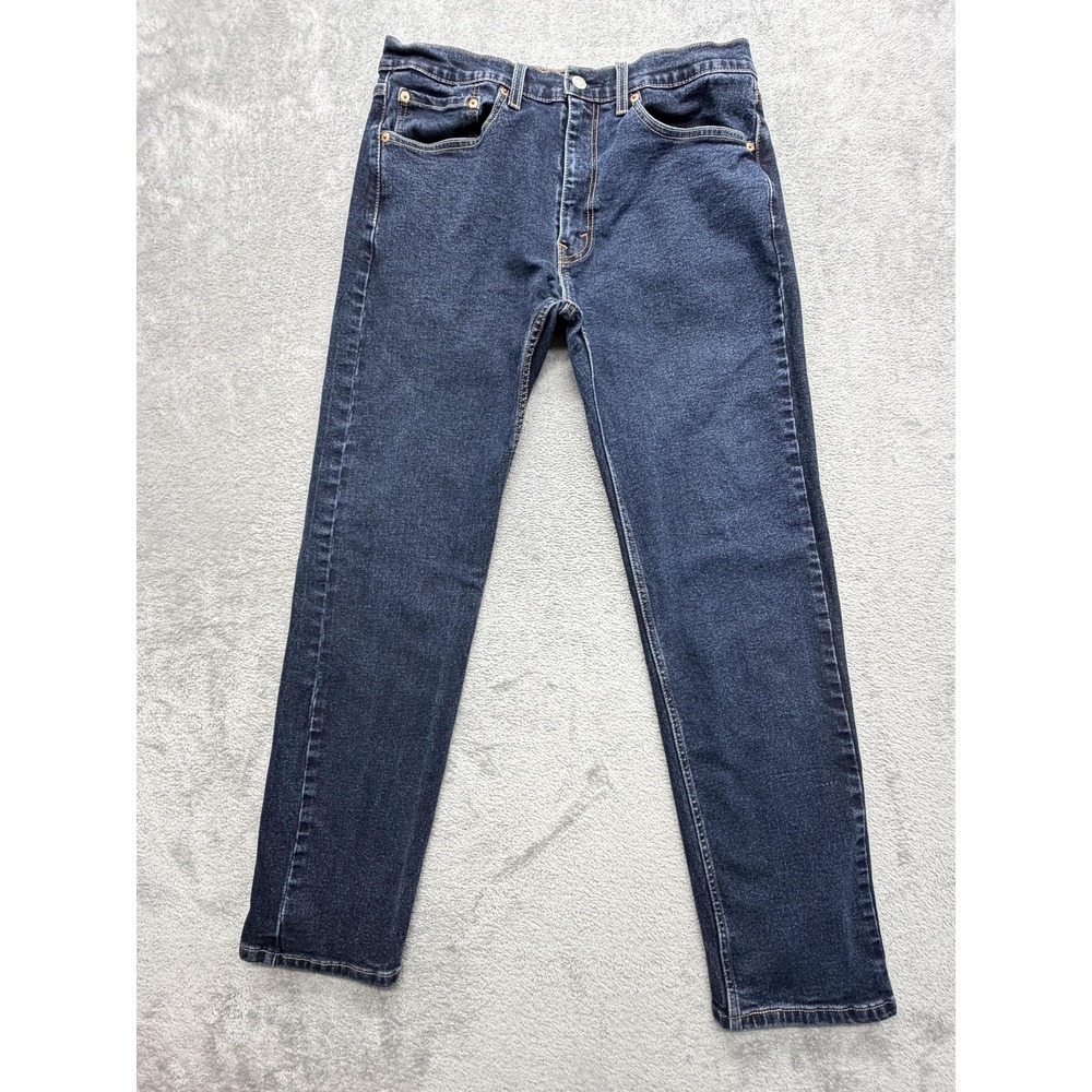Levi's 505 Jeans Mens Measured 33x30 Blue Dark Wash Straight Denim Zip Fly